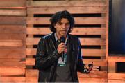 4 November 2015; Armando Kuroda, Credilikeme, on the Pitching Stage during Day 2 of the 2015 Web Summit in the RDS, Dublin, Ireland. Photo by Sportsfile / Web Summit