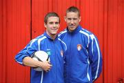 14 July 2009; Stephen Maher, left, and David Partridge, St. Patrick's Athletic, ahead of a press conference in advance of their Europa League match against Valletta on Thursday night. Europa League Press Conference, Richmond Park, Dublin. Picture credit: Brian Lawless / SPORTSFILE