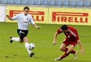 16 July 2009; Thomas McManus, Derry City, in action against Vitalijs Smirnovs, Skonto Riga. Europa League 2nd Qualifying Round 1st leg, Skonto Riga v Derry City, Riga, Latvia. Picture credit: Valda Kalnina / SPORTSFILE