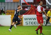 16 July 2009; Declan O'Brien, St Patrick's Athletic, celebrates after scoring his side's first goal. Europa League 2nd Qualifying Round 1st Leg, St Patrick's Athletic v Valetta FC, Richmond Park, Dublin. Picture credit: Brian Lawless / SPORTSFILE