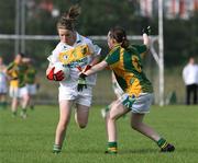 12 July 2009; Aoife Norris, Offaly, in action against Shauna McLoughlin, Leitrim. U14B Ladies Football All-Ireland Shield Final Replay, Offaly v Leitrim, Ballymahon, Longford. Picture credit: SPORTSFILE