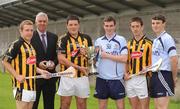 13 July 2009; At Parnell Park ahead of the Bord Gais Energy GAA Leinster U21 Hurling Final, from left, Kilkenny player and Bord Gais Energy Ambassador Richie Hogan, Ger Cunningham, Sports Sponsorship Manager, Bord Gais Energy, Shane Maher, Kilkenny captain, Simon Lambert, Dublin captain, David Langton, Kilkenny and Liam Rushe, Dublin player and Bord Gais Energy Ambassador. The match between Kilkenny and Dublin will take place in Parnell Park on this Wednesday at 7.30pm. Parnell Park, Dublin. Picture credit: Brendan Moran / SPORTSFILE