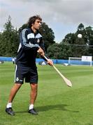 19 July 2009; Real Madrid's Raul practices his hurling skills during a special training session run by adidas and Lifestyle Sports. Real Madrid pre-season squad training, Carton House, Maynooth, Co. Kildare. Picture credit: David Maher / SPORTSFILE