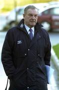 11 November 2000; Chairman of the Eircom League Michael Hyland arrives ahead of an FAI Board Meeting at the Green Isle Hotel in Dublin. Photo by Ray McManus/Sportsfile