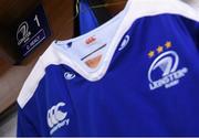 6 November 2015; The jersey of Cian Healy hangs in the Leinster dressing room ahead of the game. Guinness PRO12, Round 7, Leinster v Scarlets. RDS, Ballsbridge, Dublin. Picture credit: Ramsey Cardy / SPORTSFILE