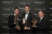 6 November 2015; Waterford hurlers, left to right, Tadhg de Búrca, Maurice Shanahan, and Noel Connors, with their GAA GPA All-Star Awards at the GAA GPA All-Star Awards 2015 Sponsored by Opel. Convention Centre, Dublin. Photo by Sportsfile