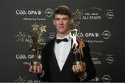 6 November 2015; Tadhg de Búrca, Waterford, with his GAA GPA All-Star Award, and his Young Hurler of the Year Award at the GAA GPA All-Star Awards 2015 Sponsored by Opel. Convention Centre, Dublin. Photo by Sportsfile