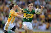 26 July 2009; Darran O'Sulivan, Kerry, in action against Kevin McQuillan, Antrim. GAA All-Ireland Senior Football Championship Qualifier Round 4, Antrim v Kerry, O'Connor Park, Tullamore, Co. Offaly. Picture credit: Brendan Moran / SPORTSFILE