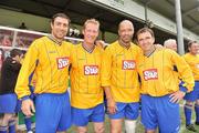 26 July 2009; Kenneth Egan, left, Olympic silver medalist with former Meath footballer Graham Geraghty, second from left, Paul McGrath, former Republic of Ireland International, second from right, and Bohemians manager Pat Fenlon. Celebrity soccer match in aid of CASA (Caring and Sharing Association), Richmond Park, Inchicore, Dublin. Picture credit: David Maher / SPORTSFILE