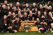 8 November 2015; Wexford Youths WAFC players celebrate with the cup. Continental Tyres FAI Women's Senior Cup Final, Wexford Youths WAFC v Shelbourne Ladies FC. Aviva Stadium, Dublin. Picture credit: David Maher / SPORTSFILE