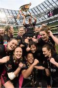 8 November 2015; Wexford Youths WAFC captain Kylie Murphy is lifted shoulder high by her team-mates as she celebrates with the cup. Continental Tyres FAI Women's Senior Cup Final, Wexford Youths WAFC v Shelbourne Ladies FC. Aviva Stadium, Dublin. Picture credit: David Maher / SPORTSFILE