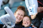 15 July 2009; Sandra Berigan with her nine year old son Ian at the match. Bord Gais Energy GAA Leinster U21 Hurling Championship Final, Dublin v Kilkenny, Parnell Park, Dublin. Picture credit: Matt Browne / SPORTSFILE