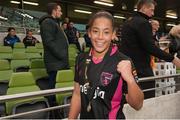 8 November 2015; Rianna Jarrett, Wexford Youths WAFC, celebrates after the game. Continental Tyres FAI Women's Senior Cup Final, Wexford Youths WAFC v Shelbourne Ladies FC. Aviva Stadium, Dublin. Picture credit: Eóin Noonan / SPORTSFILE