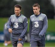 9 November 2015; Republic of Ireland's Harry Arter and Seamus Coleman during squad training. Republic of Ireland Squad Training, National Sports Campus, Abbotstown, Co. Dublin. Picture credit: Seb Daly / SPORTSFILE