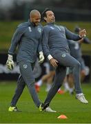 9 November 2015; Republic of Ireland 's Darren Randolph, left, and David Forde during squad training. Republic of Ireland Squad Training, National Sports Campus, Abbotstown, Co. Dublin. Picture credit: David Maher / SPORTSFILE