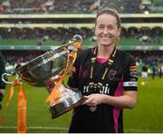 8 November 2015; Wexford Youths WAFC captain, Kylie Murphy, celebrates with the cup after the game. Continental Tyres FAI Women's Senior Cup Final, Wexford Youths WAFC v Shelbourne Ladies FC. Aviva Stadium, Dublin. Picture credit: Eóin Noonan / SPORTSFILE