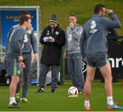 11 November 2015; Republic of Ireland manager Martin O'Neill and coach Steve Guppy during squad training. Republic of Ireland Squad Training, National Sports Campus, Abbotstown, Co. Dublin. Picture credit: Stephen McCarthy / SPORTSFILE