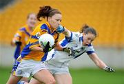 2 August 2009; Gillian O'Brien, Tipperary, in action against Lorraine Muckian, Laois. TG4 All-Ireland Ladies Football Senior Championship Qualifier, Round 1, Laois v Tipperary, O’Connor Park, Tullamore, Co. Offaly. Picture credit: Matt Browne / SPORTSFILE