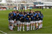 14 November 2015; The Leinster A squad huddle before the start of the match. B&I Cup, Pool 1, Rotherham Titans v Leinster A. Abbeydale Park, Rotherham, England. Picture credit: Philip Oldham / SPORTSFILE