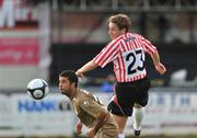 6 August 2009; Thomas McManus, Derry City, in action against Kiril Kotev, CSKA Sofia. Europa League, 3rd Round Qualifier, 2nd leg, Derry City v  CSKA Sofia, Brandywell, Derry. Picture credit: David Maher / SPORTSFILE