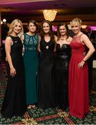 14 November 2015; Galway players, from left, Sinead Burke, Aine Seoige, Patricia Gleeson, Geraldine Conneely and Tracy Leonard at the awards. 2015 LGFA TG4 Ladies Football Allstar Awards, CityWest Hotel, Saggart, Co. Dublin. Picture credit: Brendan Moran / SPORTSFILE