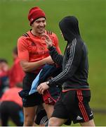17 November 2015; Munster's Lucas Gonzalez Amorosino with scrum coach Jerry Flannery during squad training. University of Limerick, Limerick. Picture credit: Diarmuid Greene / SPORTSFILE