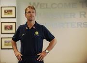 11 August 2009; Australia head coach Pim Verbeek during a press conference ahead of their international friendly against the Republic of Ireland on Wednesday night. Australia press conference, Thomond Park, Limerick. Picture credit: Diarmuid Greene / SPORTSFILE