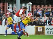 11 August 2009; Jamie Harris, St. Patricks Athletic, in action against Glen Crowe, Bohemians FC. League of Ireland Premier Division, St. Patricks Athletic v Bohemians FC, Richmond Park, Dublin. Picture credit: David Maher / SPORTSFILE