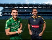 20 November 2015; Ireland captain Bernard Brogan and Australia captain Luke Hodge during the captain's call ahead of their side's EirGrid International Rules clash at Croke Park, Dublin. Picture credit: Stephen McCarthy / SPORTSFILE