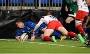 20 November 2015; Colm O'Shea, Leinster A, scores his team's third try of the match. B&I Cup, Pool 1, Leinster A v Moesley. Donnybrook Stadium, Donnybrook, Dublin. Picture credit: Seb Daly / SPORTSFILE