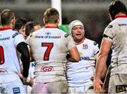 20 November 2015; Ulster captain Rory Best issues instructions to team-mates after conceding their third try of the game. European Rugby Champions Cup, Pool 1, Round 2, Ulster v Saracens. Kingspan Stadium, Ravenhill Park, Belfast. Picture credit: Ramsey Cardy / SPORTSFILE