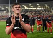 20 November 2015; Saracens' Owen Farrell following his side's victory. European Rugby Champions Cup, Pool 1, Round 2, Ulster v Saracens. Kingspan Stadium, Ravenhill Park, Belfast. Picture credit: Ramsey Cardy / SPORTSFILE