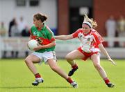 15 August 2009; Kathryn Sullivan, Mayo, in action against Lynda Donnelly, Tyrone. TG4 All-Ireland Ladies Football Senior Championship Quarter-Final, Tyrone v Mayo, Ballymahon GAA Club, Ballymahon, Co. Longford. Photo by Sportsfile