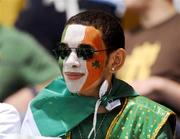 15 August 2009; An Ireland supporter watches on during the game. Senior Men's European Championship Qualifier, Ireland v Sweden, National Basketball Arena, Tallaght, Dublin. Picture credit: Stephen McCarthy / SPORTSFILE