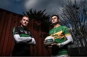 24 November 2015; Nemo Rangers’ James Masters is pictured alongside Michael Quinlivan from Clonmel Commercials ahead of the AIB GAA Munster Senior Football Club Championship Final on the 29th of November in Mallow at 2pm. For exclusive content throughout the AIB Club Championships follow @AIB_GAA and facebook.com/AIBGAA. Clanna Gael GAA Club, Ringsend, Dublin 4. Picture credit: Ramsey Cardy / SPORTSFILE