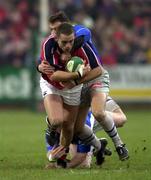 20 January 2001; Dominic Crotty of Munster in action against Gregor Townsend, left, and Damien Denechany of Castres during the Heineken Cup Pool 4 Round 6 match between Munster and Castres at Musgrave Park in Cork. Photo by Brendan Moran/Sportsfile