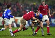 20 January 2001; Gregor Townsend of Castres is tackled by David Wallace of Munster during the Heineken Cup Pool 4 Round 6 match between Munster and Castres at Musgrave Park in Cork. Photo by Brendan Moran/Sportsfile