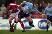 21 January 2001; Dessie Baker of Shelbourne tussles with Stephen Napier of Cork City during the Eircom League Premier Division match between Cork City and Shelbourne at Turners Cross in Cork. Photo by Brendan Moran/Sportsfile