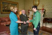 25 November 2015; Sarah Byrne, basketball, in Aras an Uachtarain as the Special Olympics World Summer Games are honoured by President Michael D. Higgins and wife Sabina. Aras an Uachtarain, Phoenix Park, Dublin. Picture credit: Ray McManus / SPORTSFILE