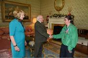 25 November 2015; Team Ireland's Ann Marie Cooney, basketball, in Aras an Uachtarain as the Special Olympics World Summer Games are honoured by President Michael D. Higgins and wife Sabina. Aras an Uachtarain, Phoenix Park, Dublin. Picture credit: Ray McManus / SPORTSFILE