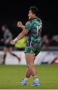 28 November 2015; Bundee Aki, Connacht, celebrates after scoring his side's second try of the match. Guinness PRO12, Round 8, Munster v Connacht. Thomond Park, Limerick. Picture credit: Seb Daly / SPORTSFILE