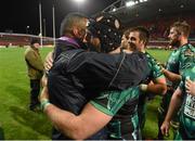 28 November 2015; Connacht's John Muldoon and head coach Pat Lam celebrate after victory over Munster. Guinness PRO12, Round 8, Munster v Connacht. Thomond Park, Limerick. Picture credit: Diarmuid Greene / SPORTSFILE