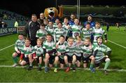 27 November 2015; The Naas RFC team with Leinster's Fergus McFadden and Aaron Dudon ahead of their Bank of Ireland's Half-Time Mini Games at the Leinster v Ulster - Guinness PRO12, Round 8 clash at the RDS Arena, Ballsbridge, Dublin. Picture credit: Stephen McCarthy / SPORTSFILE