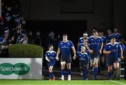 27 November 2015; Leinster matchday mascots Alex Woulfe, from Clontarf, Dublin, left, and Tom Coyle, from Kildare, with captain Jamie Heaslip ahead of Leinster v Ulster - Guinness PRO12, Round 8. RDS, Ballsbridge, Dublin. Picture credit: Stephen McCarthy / SPORTSFILE