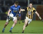 29 November 2015; Darren Hughes, Scotstown, in action against James Morgan, Crossmaglen Rangers. AIB Ulster GAA Senior Club Football Championship Final, Crossmaglen v Scotstown. Crossmaglen, Co. Armagh. Picture credit: Philip Fitzpatrick / SPORTSFILE