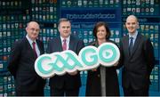 4 December 2015; GAAGO, RTÉ and the GAA’s online streaming service for Gaelic Games outside of Ireland, today launched its 2016 Season offering, with over 120 events set to be streamed to fans internationally. International users of the GAAGO service increased by 55% in 2015. Pictured at the announcement are from left, Dónal Moriarty, Product Leader, GAAGO, Peter McKenna, Commercial and Stadium Director of GAA/ Croke Park, Múirne Laffan, Managing Director of RTÉ Digital and Noel Quinn, Media Rights Manager, GAA. GAA Museum, Croke Park, Dublin. Picture credit: Piaras Ó Mídheach / SPORTSFILE
