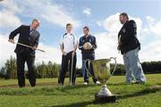 1 September 2009; Bord Gáis Energy and St. Jude’s GAA Club today launched the Bord Gáis Energy / St. Jude’s All-Ireland Junior Hurling and Football 7’s 2009 in St. Jude’s GAA Club. Pictured at the launch are, from left, Ger Cunningham, Sport Sponsorship Manager, Bord Gáis Energy, St. Jude’s Junior players Stephen Larkin and Ronan Joyce and Colum Grogan, Chairman St. Jude’s 7’s. The competition is celebrating its 20th anniversary this year and kicks off on Saturday, 5 September, in St. Jude’s club grounds where 20 club teams from throughout the country will compete for the hurling title. The football competition will be played out on Saturday, 19 September, and will see 24 teams from throughout the country and Great Britain compete. Picture credit: Pat Murphy / SPORTSFILE