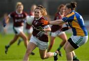 6 December 2015; Leonie Keena, Milltown, in action against Sinead O'Donnell, Cahir. All-Ireland Ladies Intermediate Club Championship Final, Cahir v Milltown. Parnell Park, Dublin. Picture credit: David Maher / SPORTSFILE