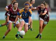 6 December 2015; Aoife Corcoran, Cahir, in action against Kelly Boyce Jordon, left, and Leanne Slevin, Milltown. All-Ireland Ladies Intermediate Club Championship Final, Cahir v Milltown. Parnell Park, Dublin. Picture credit: David Maher / SPORTSFILE
