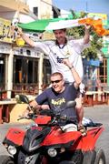 4 September 2009; Republic of Ireland fans Brian Foley, top, and John Hayes, both from Blackrock, Co. Cork, in Ayia Napa ahead of their 2010 FIFA World Cup Qualifier against Cyprus on Saturday. Ayia Napa, Cyprus. Picture credit: David Maher / SPORTSFILE